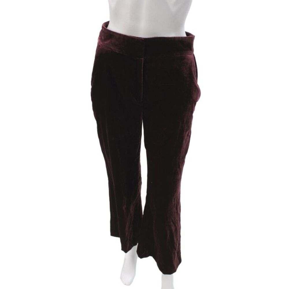 Veronica Beard Women Velvet Dress Pants Purple Button Size 2